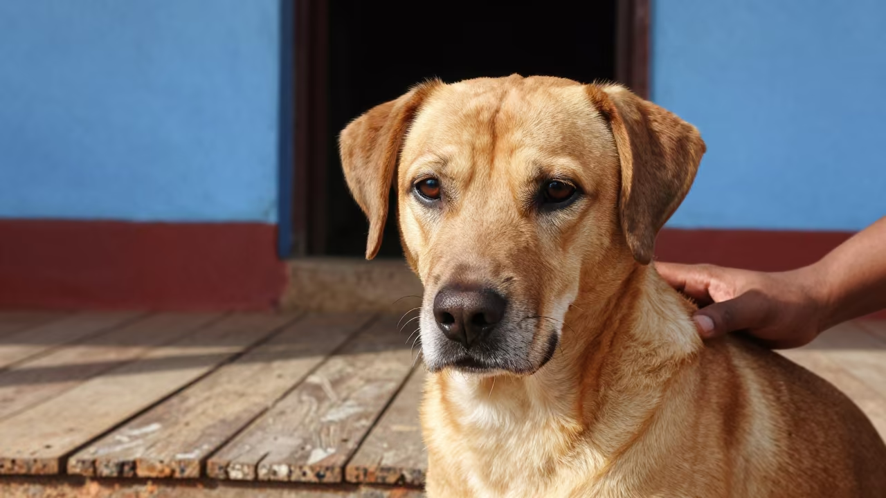 Barbado da Terceira Portrait on Shaded Eluru Porch in on a shaded front porch with boards, railings, and eye-level framing in Eluru