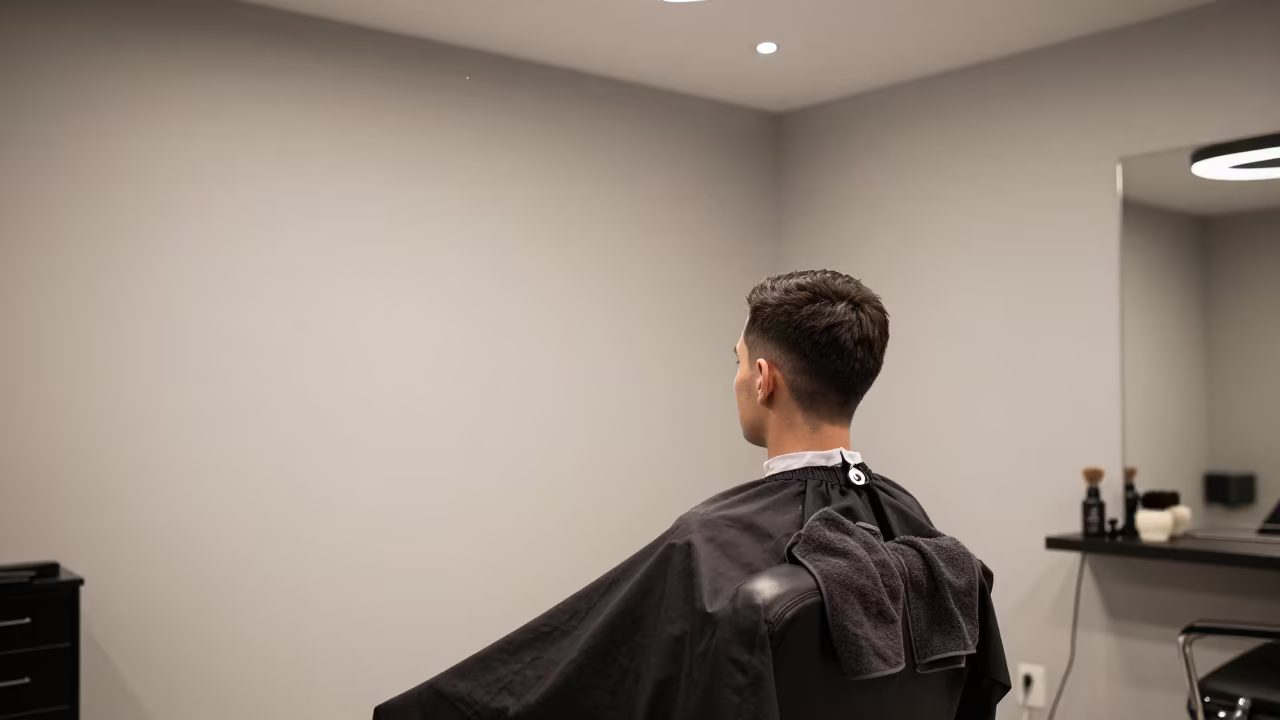 Barber Bay Tools Under Cool LED Light in inside a salon row near San Pedro de la Paz