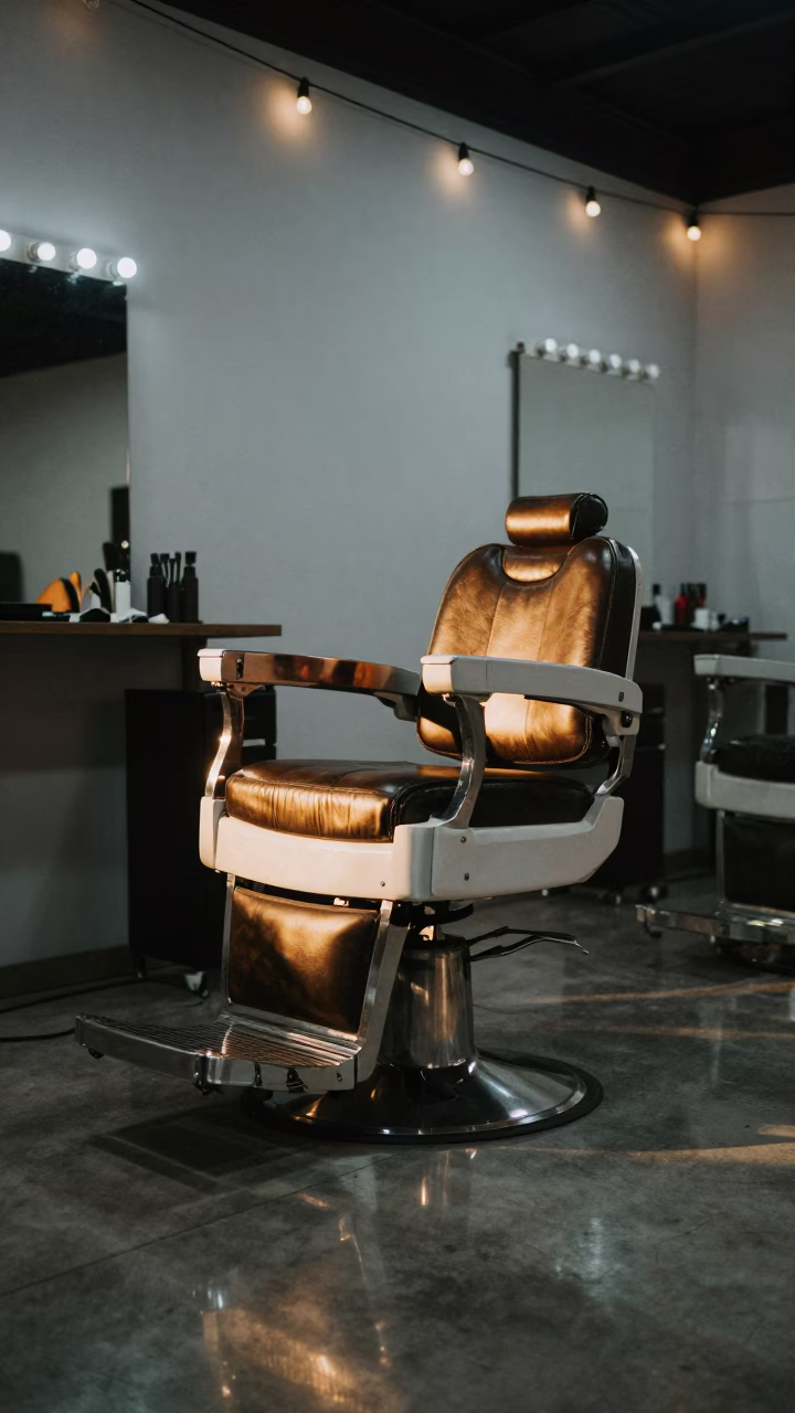 Barber Chair in Twilight Nail Studio Shade in inside a nail studio near La Libertad