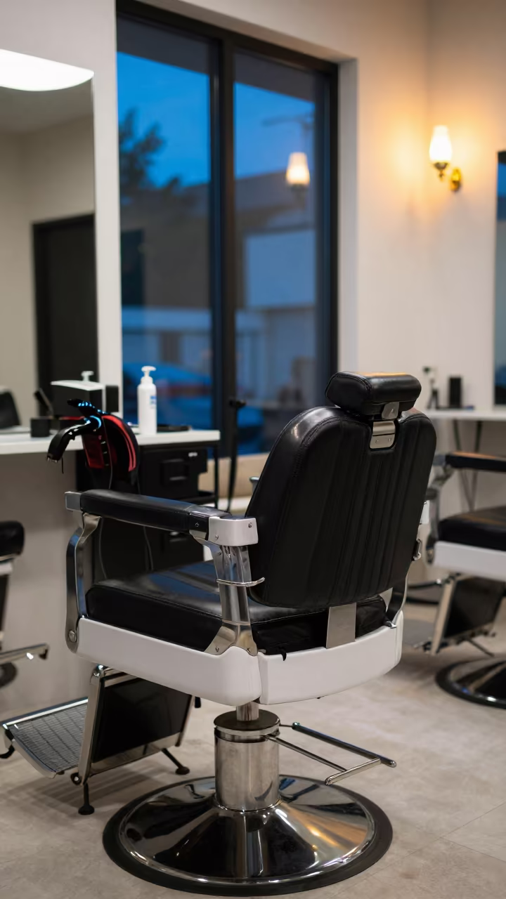 Barber Station with Tools After Cleanup in inside a salon row near Gold Coast
