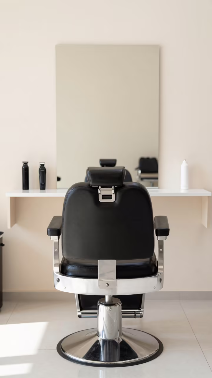 Barber Station with Tools in Al Ain Salon in at a salon reception counter in Al Ain