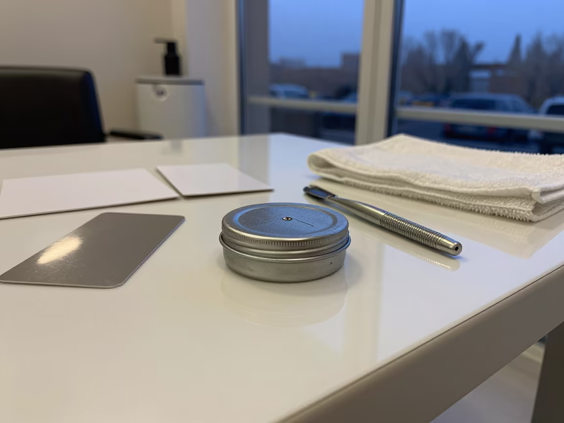 Barber Tin Repair in Kirkuk Winter Twilight in inside a skincare treatment room in Kirkuk