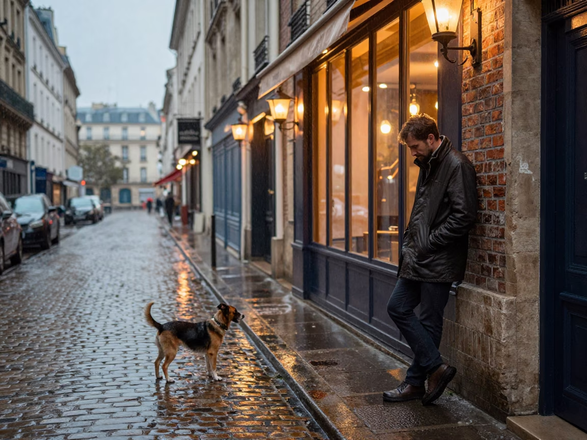 Barbet Dog in Paris in in Paris, France