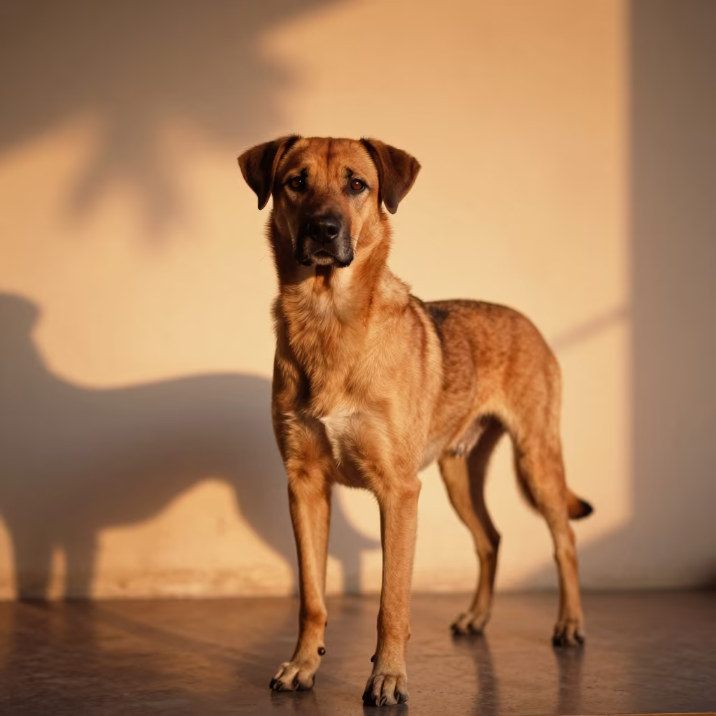Barbet Portrait in Late Autumn Evening Light in in a quiet portrait studio with a plain backdrop and eye-level framing in Mirpur Khas
