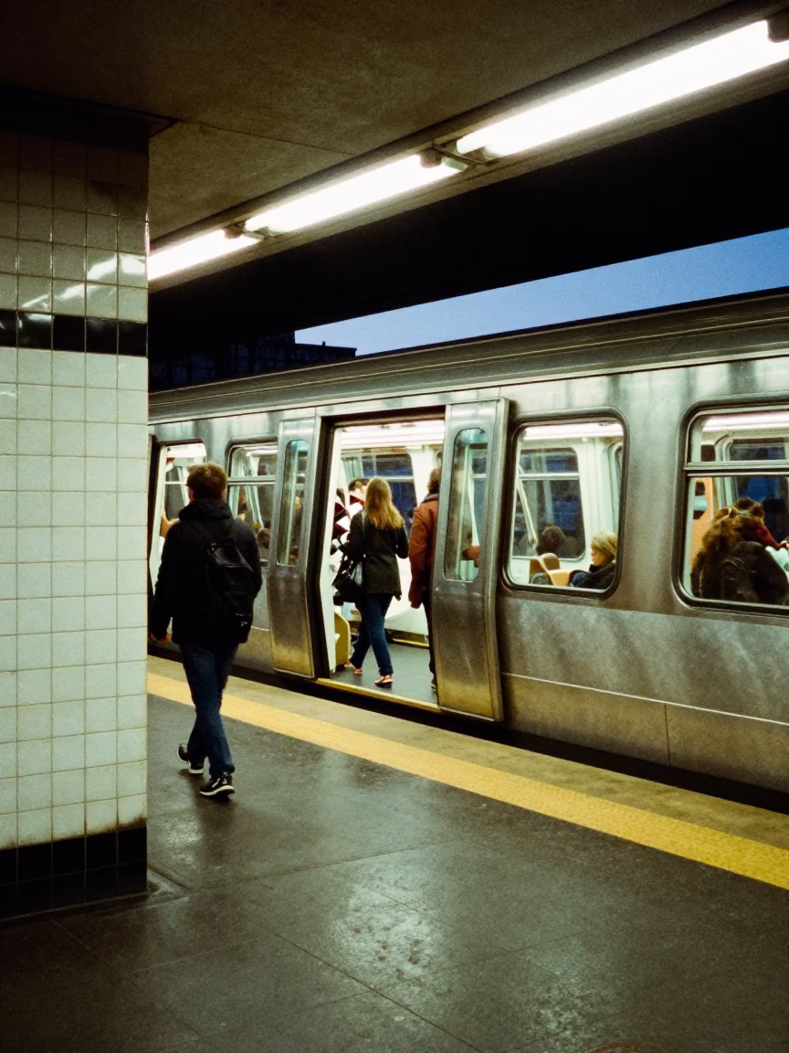 Barcelona Metro Art Station Predawn Arrival High Fashion Photography in in Barcelona, Spain