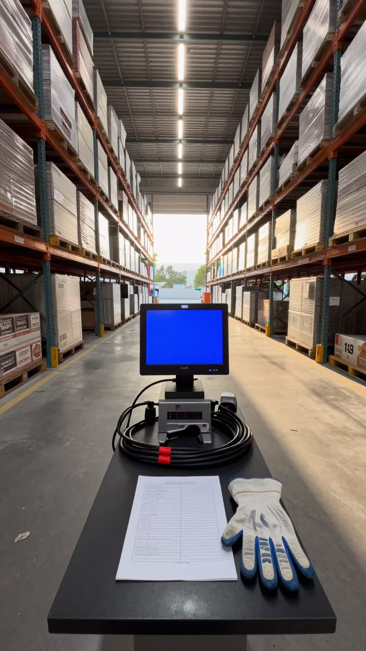 Barcelona Reefer Trailer Check Station Dawn in inside a warehouse aisle in Barcelona
