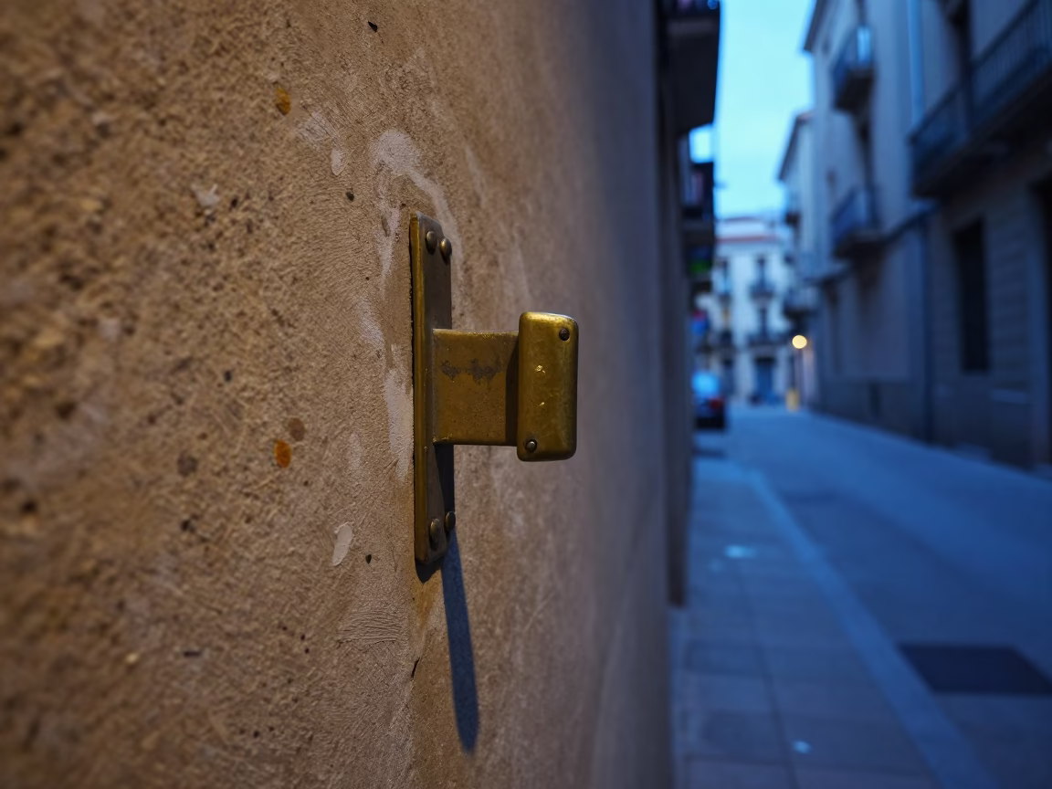 Barcelona Spain Pre-Dawn Street Scene with Paint Flecks and Urban Details in in Barcelona, Spain