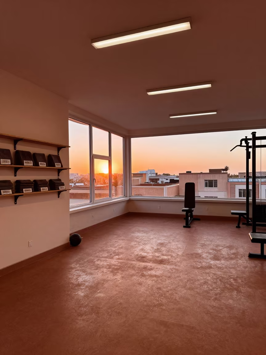 Barcode Towel Shelf in Tiaret Strength Room in inside a strength room in Tiaret