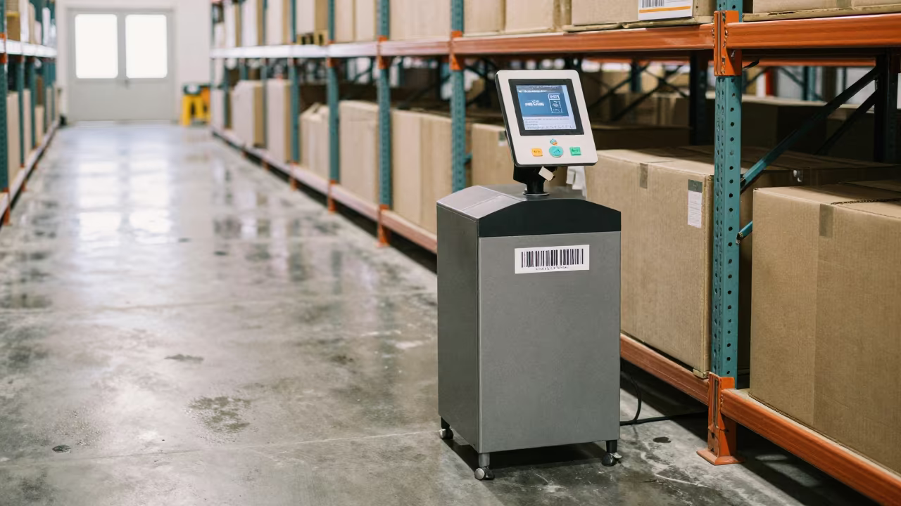 Barcode Verifier Station in Changchun Warehouse Aisle in inside a warehouse aisle in Changchun