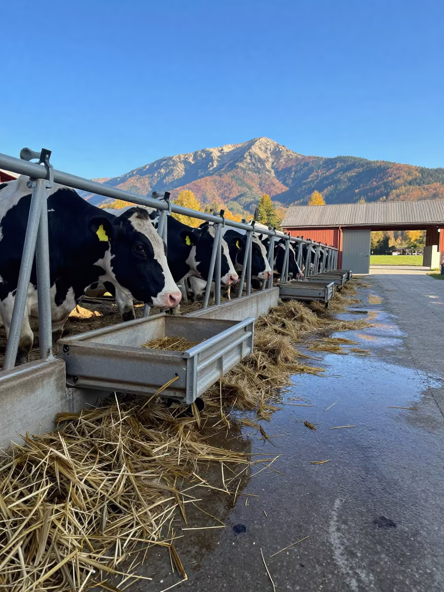 Barn Fan Belt Drawer in Danish Feedlot in along a feedlot lane in Denmark