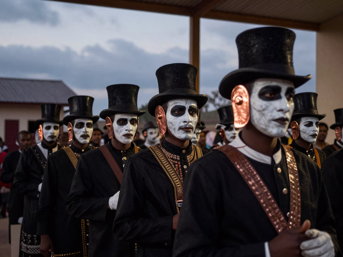 Baron Samedi Costumes in Silopi Hall in in a ceremonial hall in Silopi
