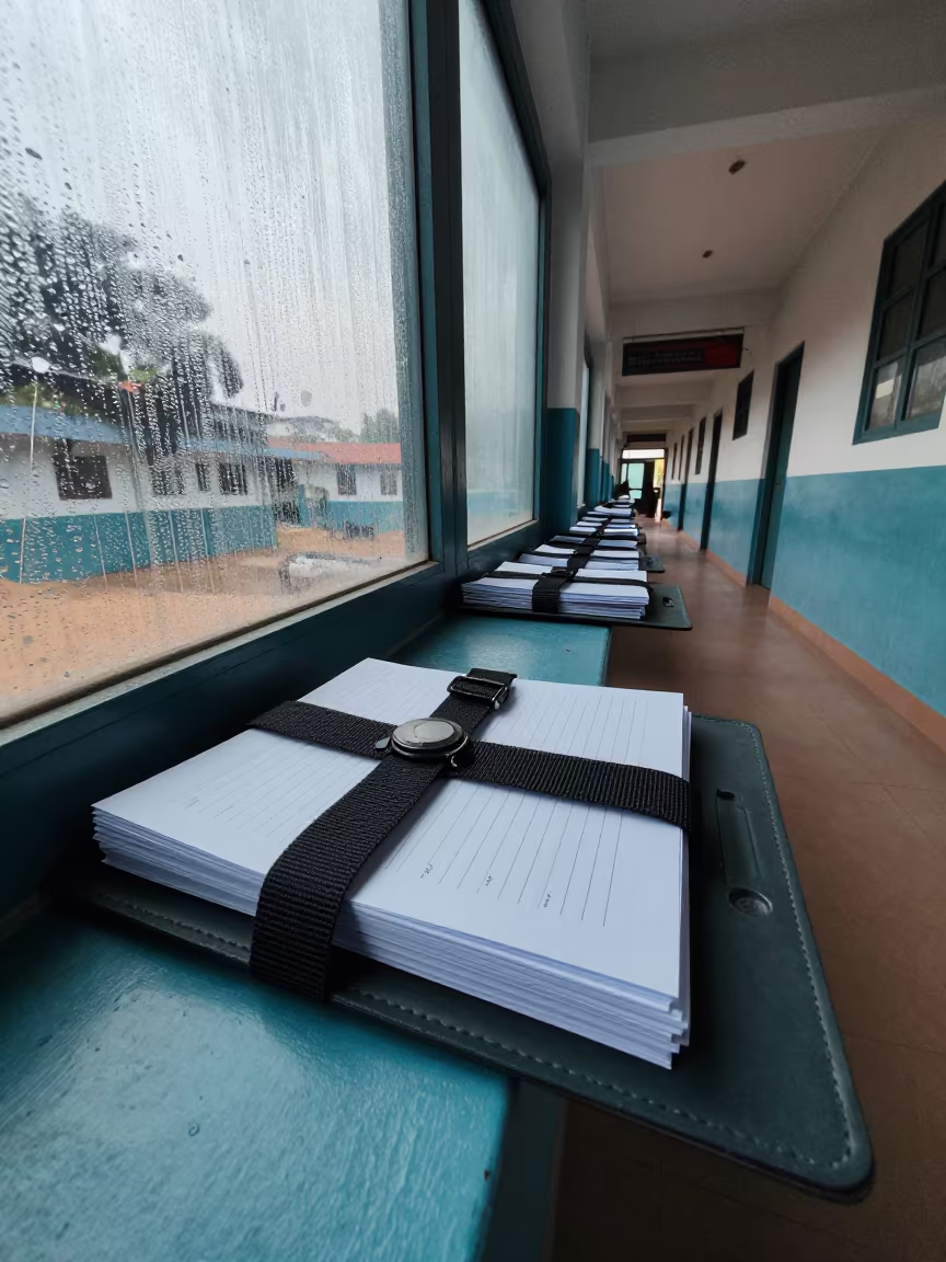 Barracks Key Control Binder at Dawn in inside a barracks corridor near Chittoor
