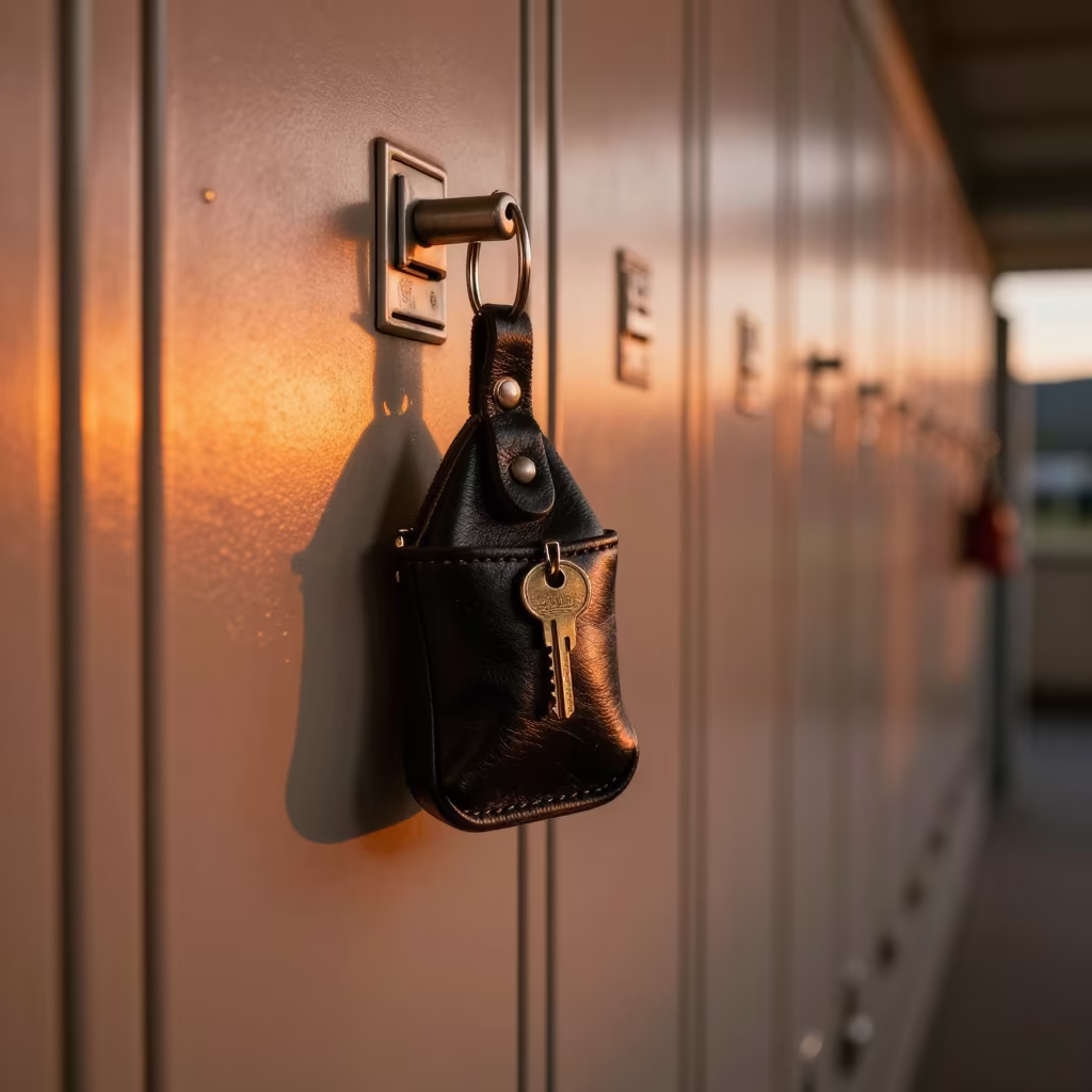 Barracks Key Pouch Before Evening Inspection Rounds in inside a barracks corridor near Wanaka