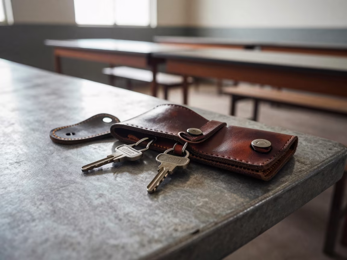 Barracks Key Pouch Before Inspection in Lesotho Mess Hall in in a mess hall before service in Lesotho