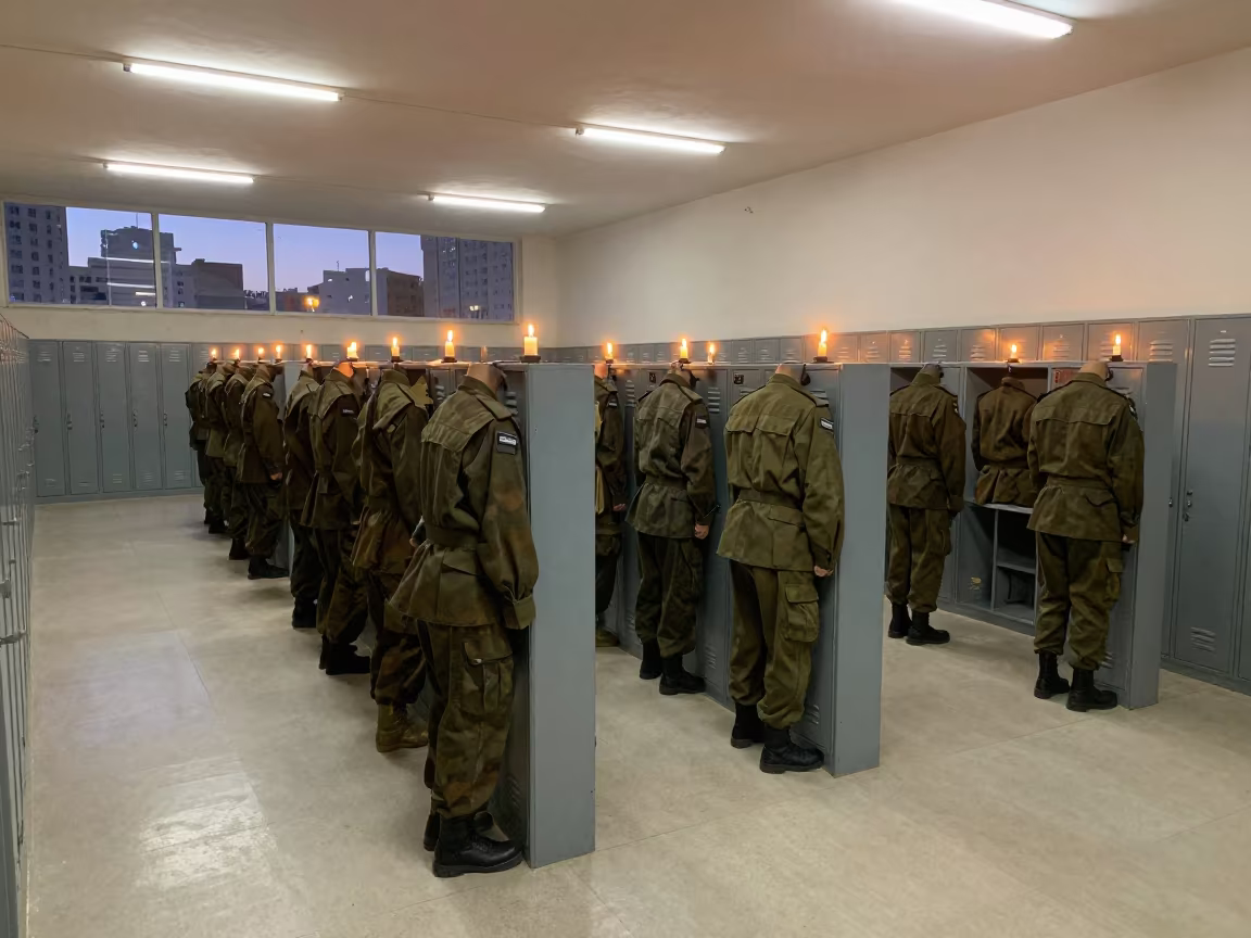 Barracks Locker Inspection in Arish Mess Hall in in a mess hall before service in Arish