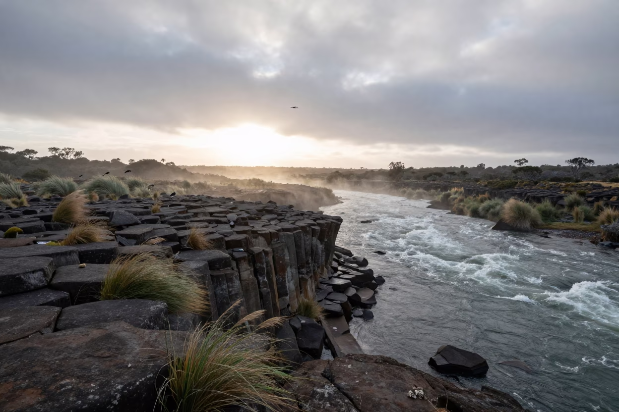 Basalt Headland River Dawn South Australia in in South Australia