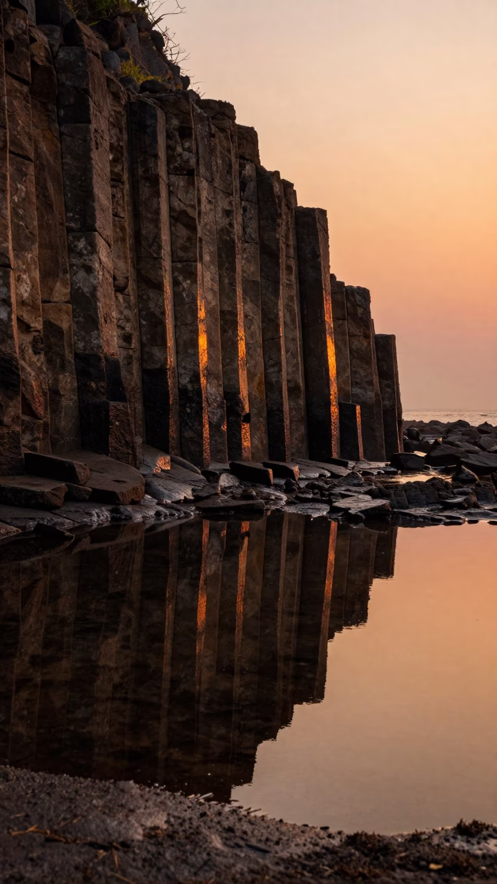 Basalt Organ Pipes Sunset Sea Cliff Mumbai in near Mumbai