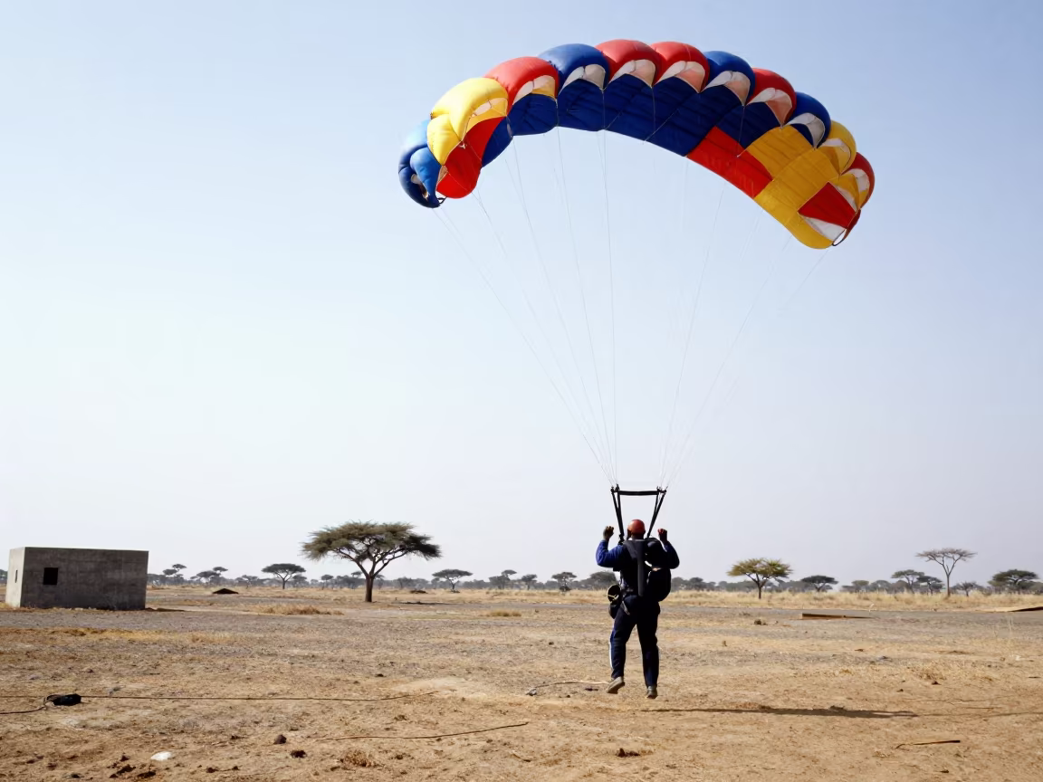 BASE Jumper Deploying Canopy Near Damaturu Noon in near Damaturu