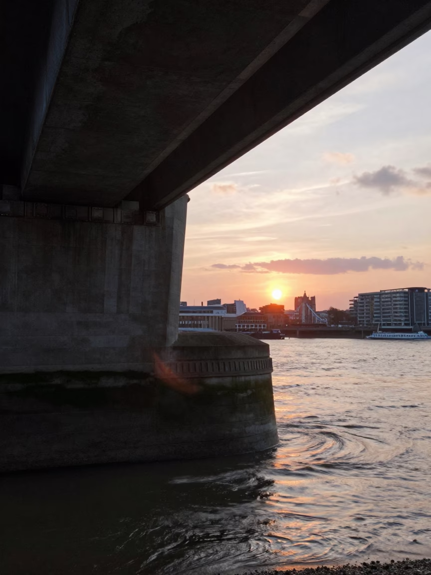 Base Swirling in London at As The Sun Drops Toward The Horizon in in London, United Kingdom