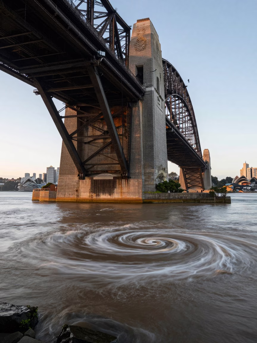 Base Swirling just after sunrise in Sydney in in Sydney, New South Wales, Australia
