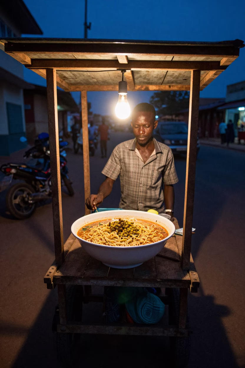 Basil in Accra at Midnight Light in in Accra, Ghana