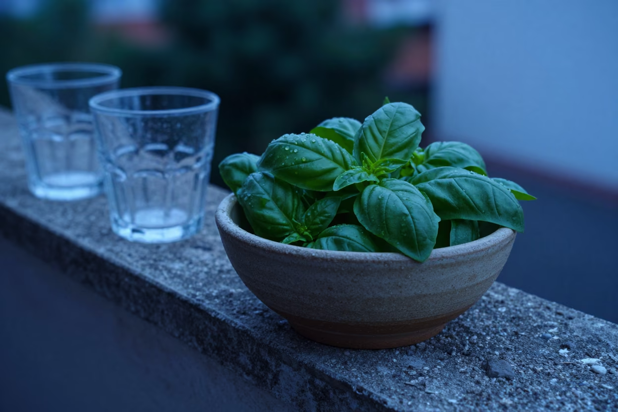 Basil Leaves in Salvador in in Salvador, Brazil