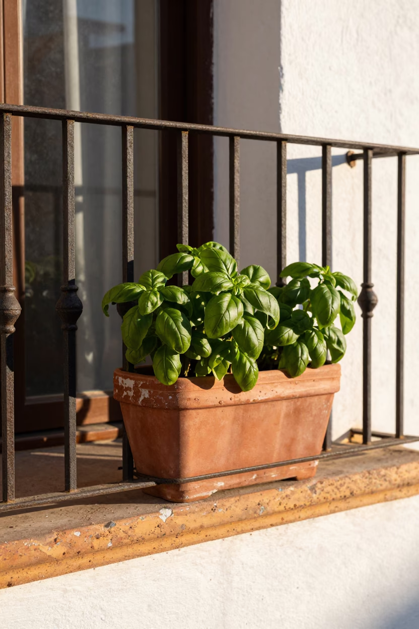 Basil Leaves in Seville in in Seville, Spain