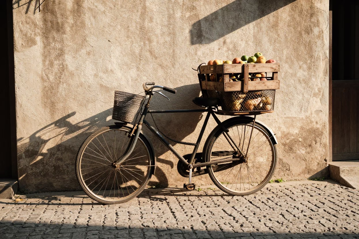 Basket Laden in Chiang Mai at Late Morning Light in in Chiang Mai, Thailand