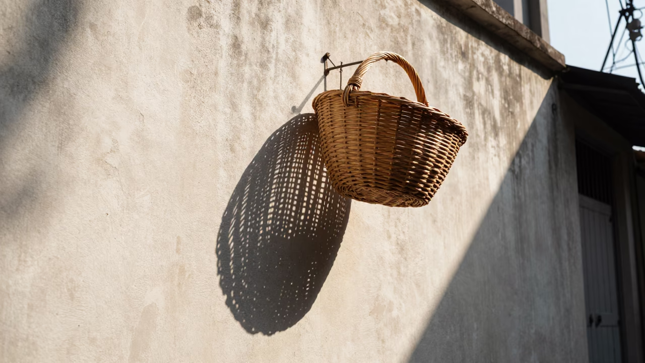 Basket Shadow at Noon Light in Bangkok in in Bangkok, Thailand