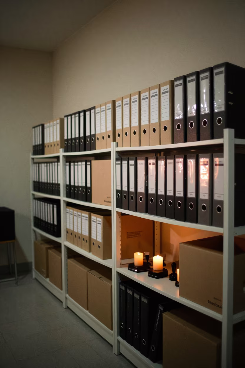 Basra Office Lease Binders Candlelight Evening in inside a coworking floor in Basra