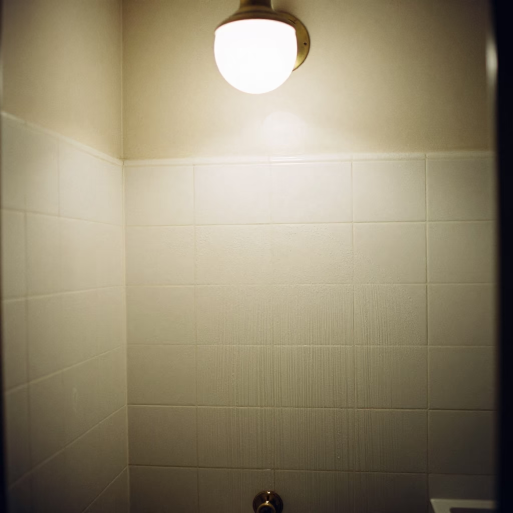 Bathroom Interior in Montreal at Late At Night Light in in Montreal, Quebec, Canada