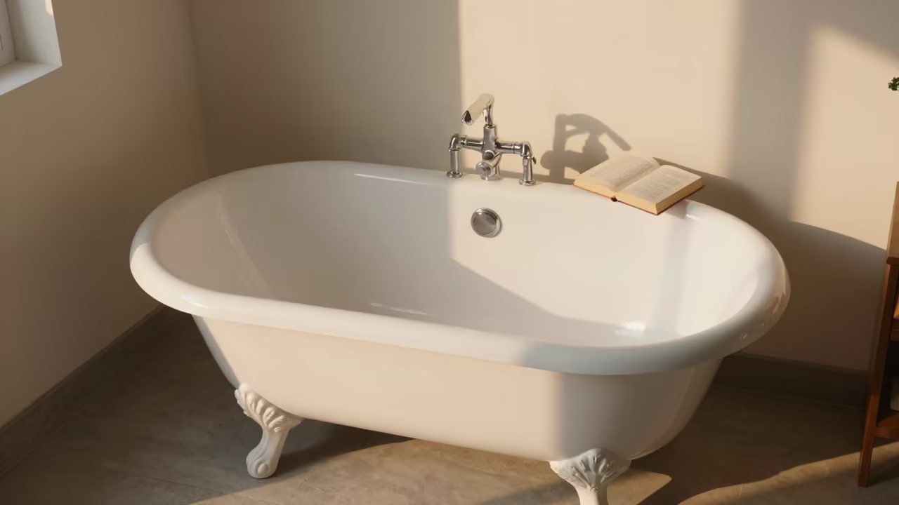 Bathtub Book Sunset Hyderabad Living Room in in a sunlit living room near Hyderabad