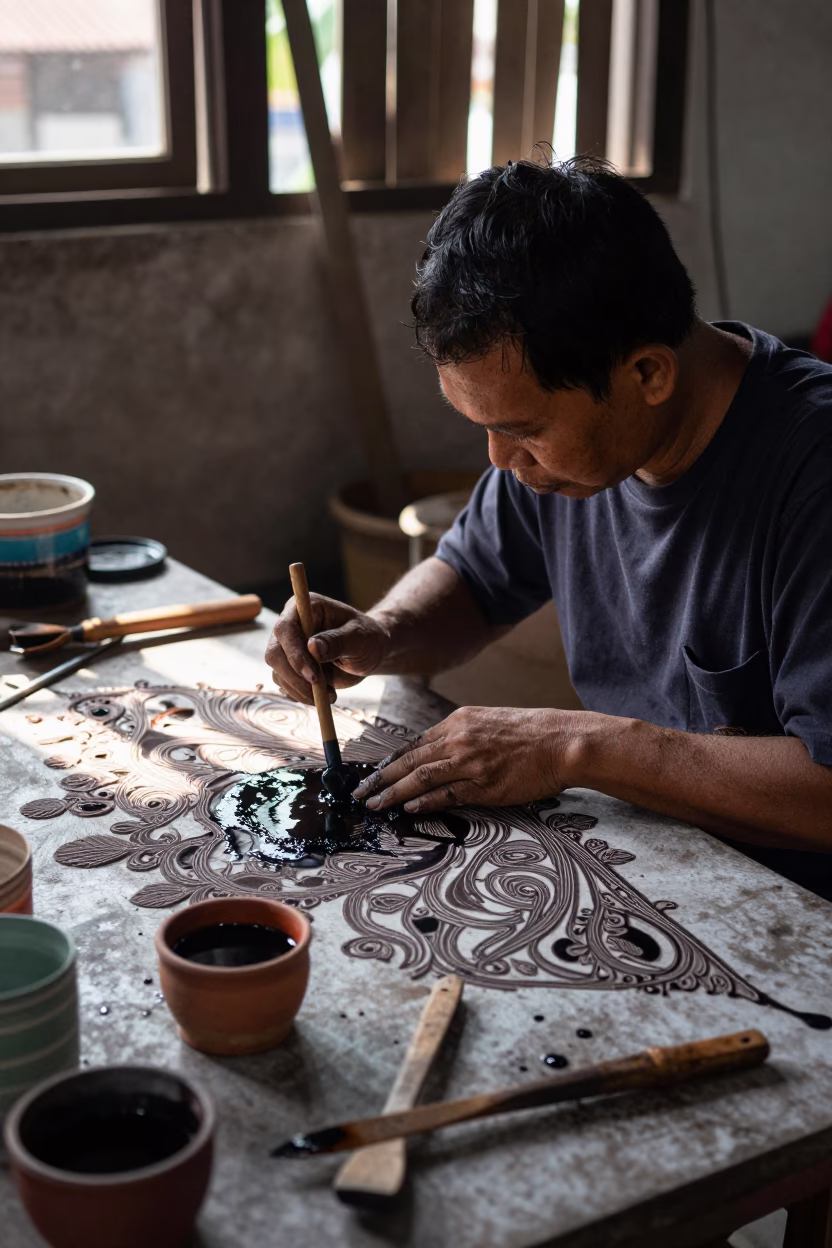 Batik Artisan in Yogyakarta in in Yogyakarta, Indonesia