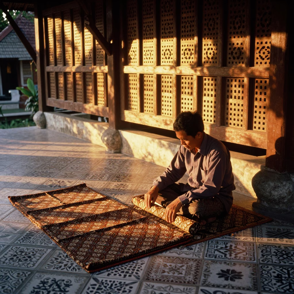 Batik Fabric in Yogyakarta in in Yogyakarta, Indonesia