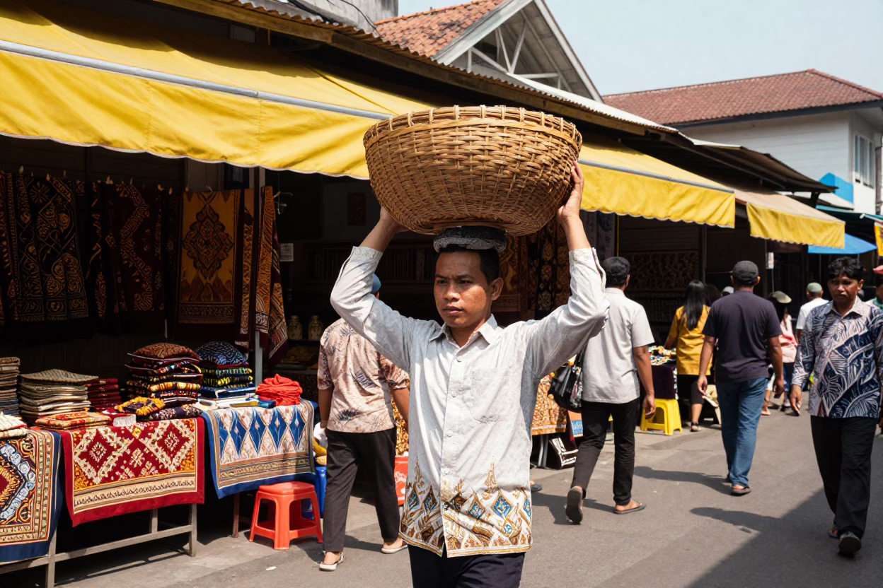 Batik Street in Yogyakarta in in Yogyakarta, Indonesia