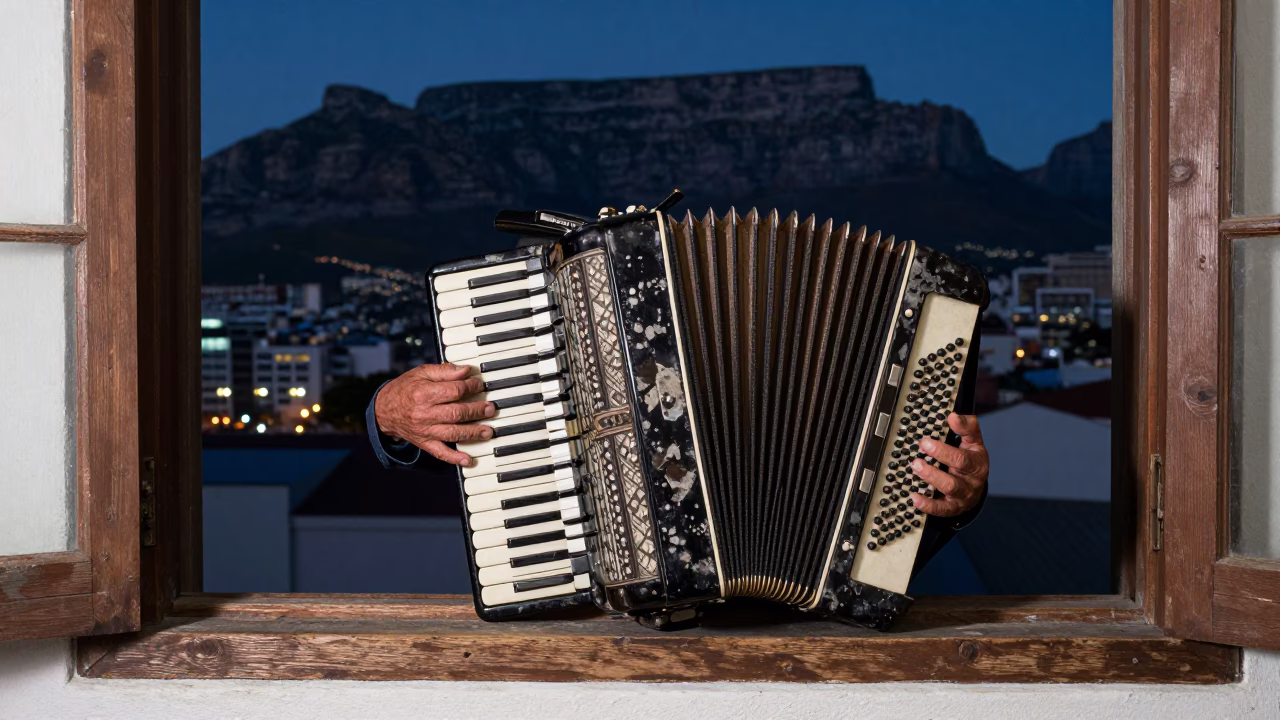 Battered Accordion in Cape Town in in Cape Town, South Africa