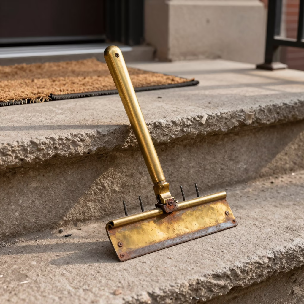Battered Brass Boot Scraper in Chicago in in Chicago, United States