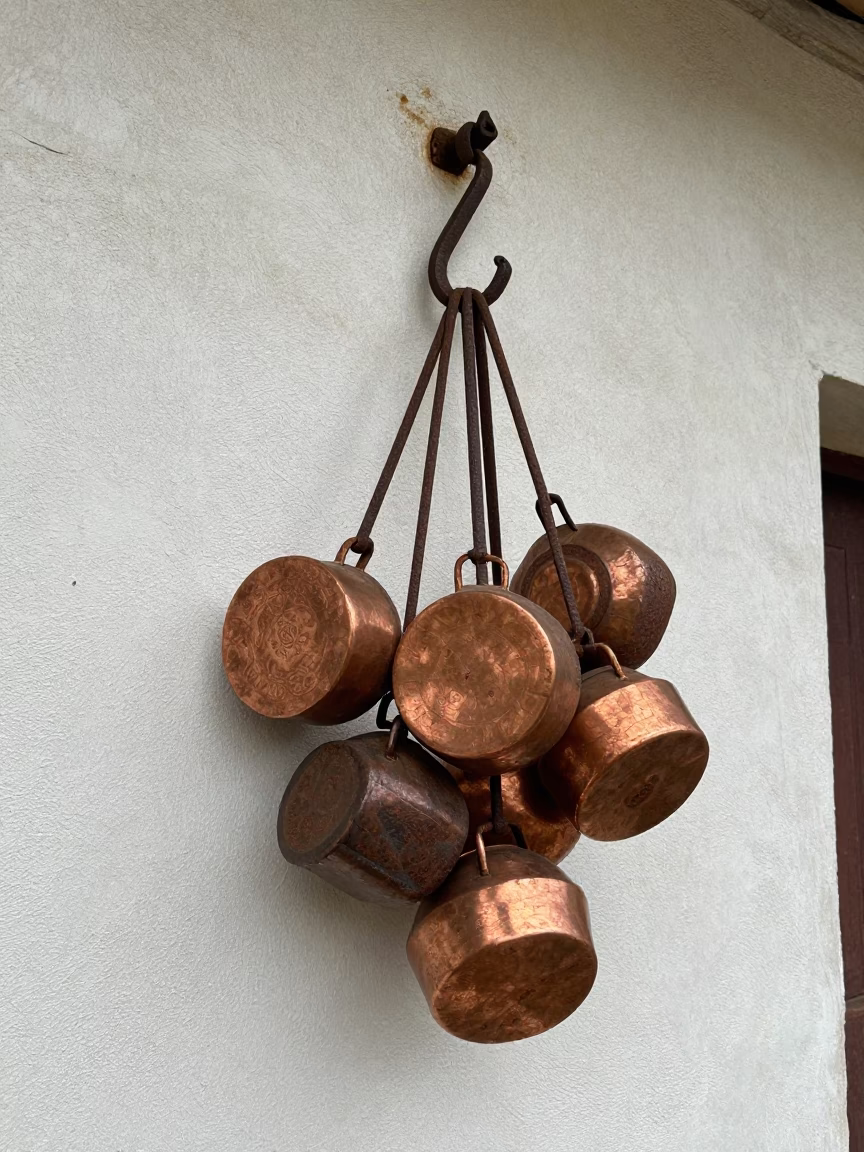 Battered Copper Pots in Dakar in in Dakar, Senegal