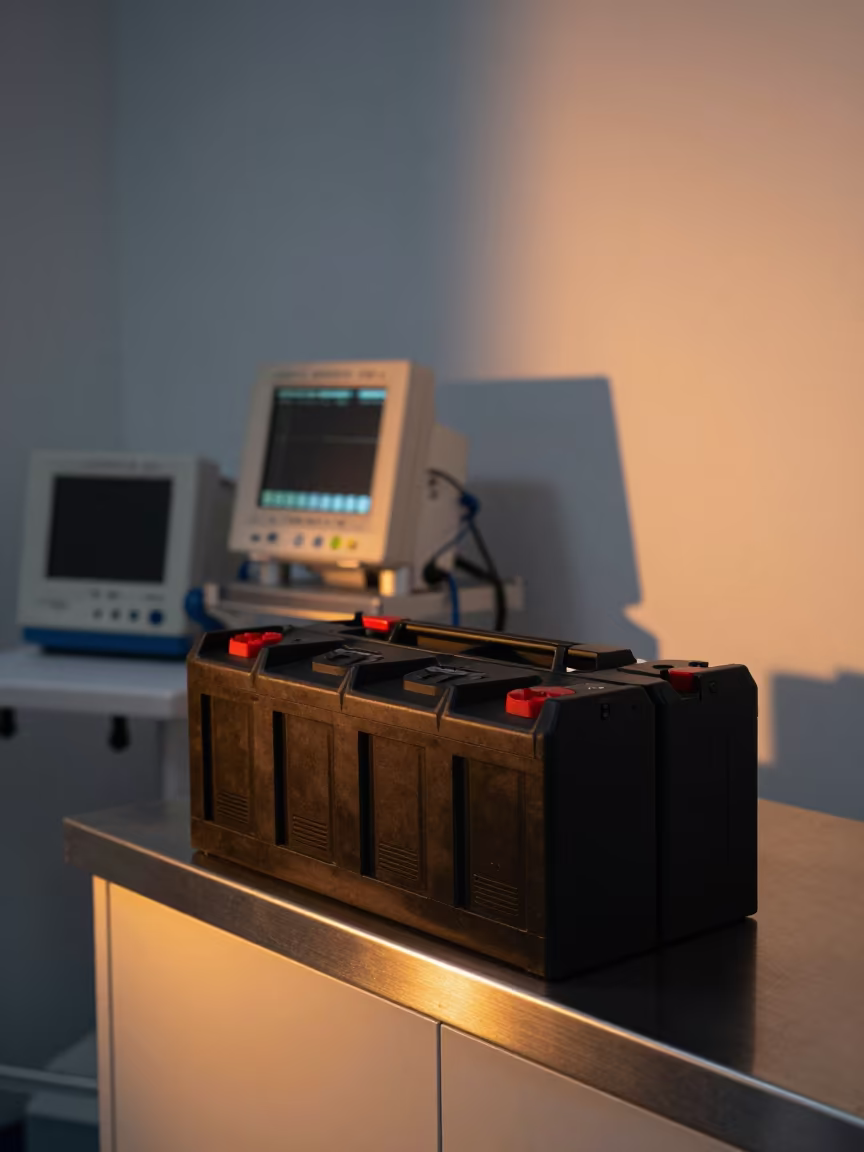 Battery Caddy in Geelong Imaging Suite Pre-Dawn in inside an imaging suite in Geelong