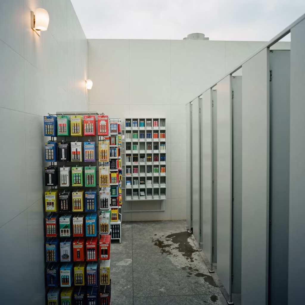 Battery Drawer Display in Guatemala City Fitting Room in inside a fitting room corridor in Guatemala City