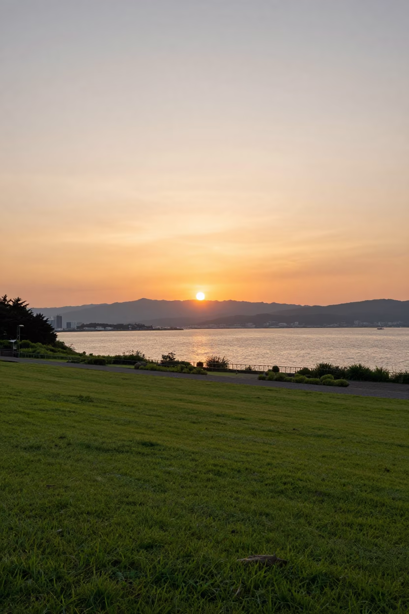 Bay And Hakata Port From Maizuru Park in Fukuoka in in Fukuoka, Japan