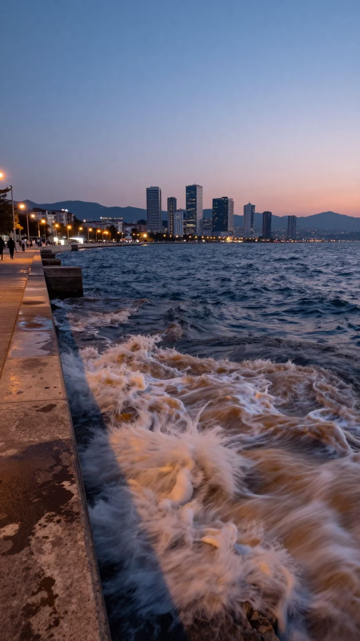 Bay at Twilight in Izmir Turkey in in Izmir, Turkey