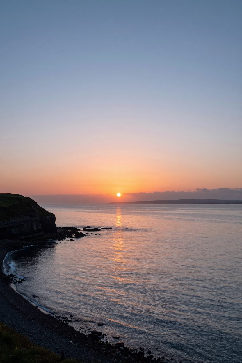 Bay From Howth Cliff in Dublin in in Dublin, Ireland