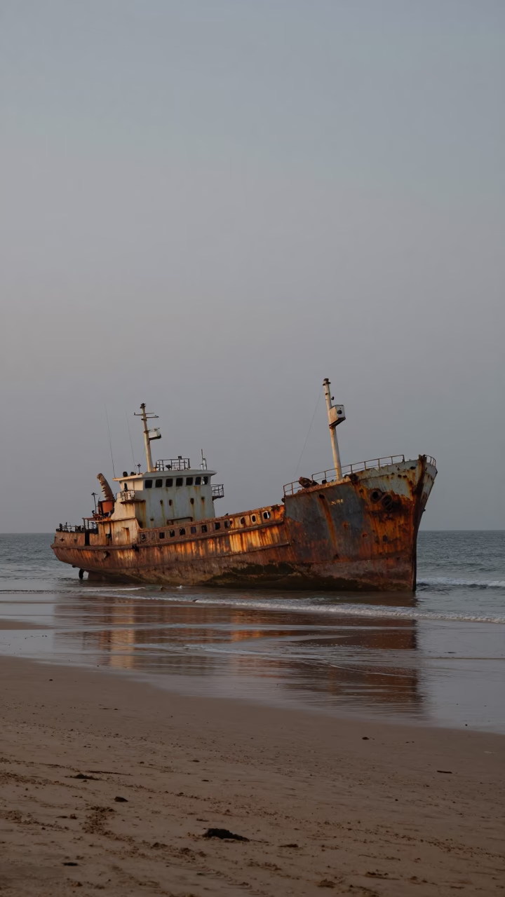 Beach Scene in Durban at Sunrise Light in in Durban, South Africa
