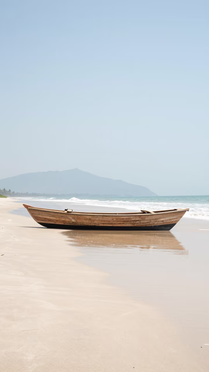 Beached Catamaran Kerala Dry Season Shore in in Kerala
