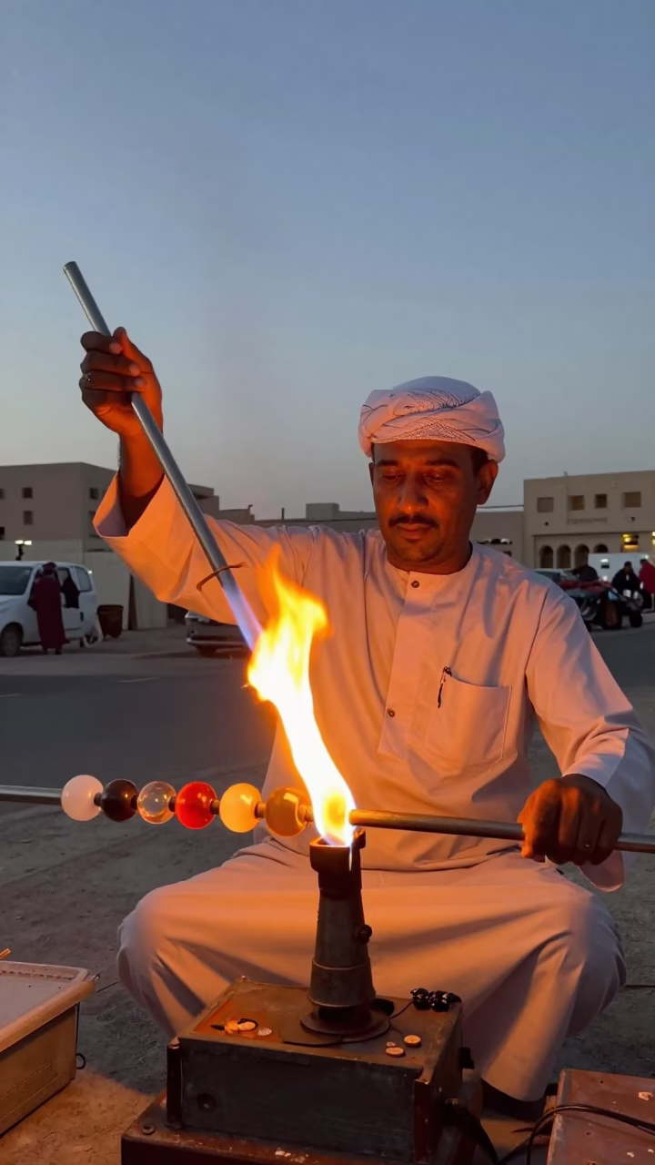 Bead Maker in Muscat at The Early Evening Light in in Muscat, Oman