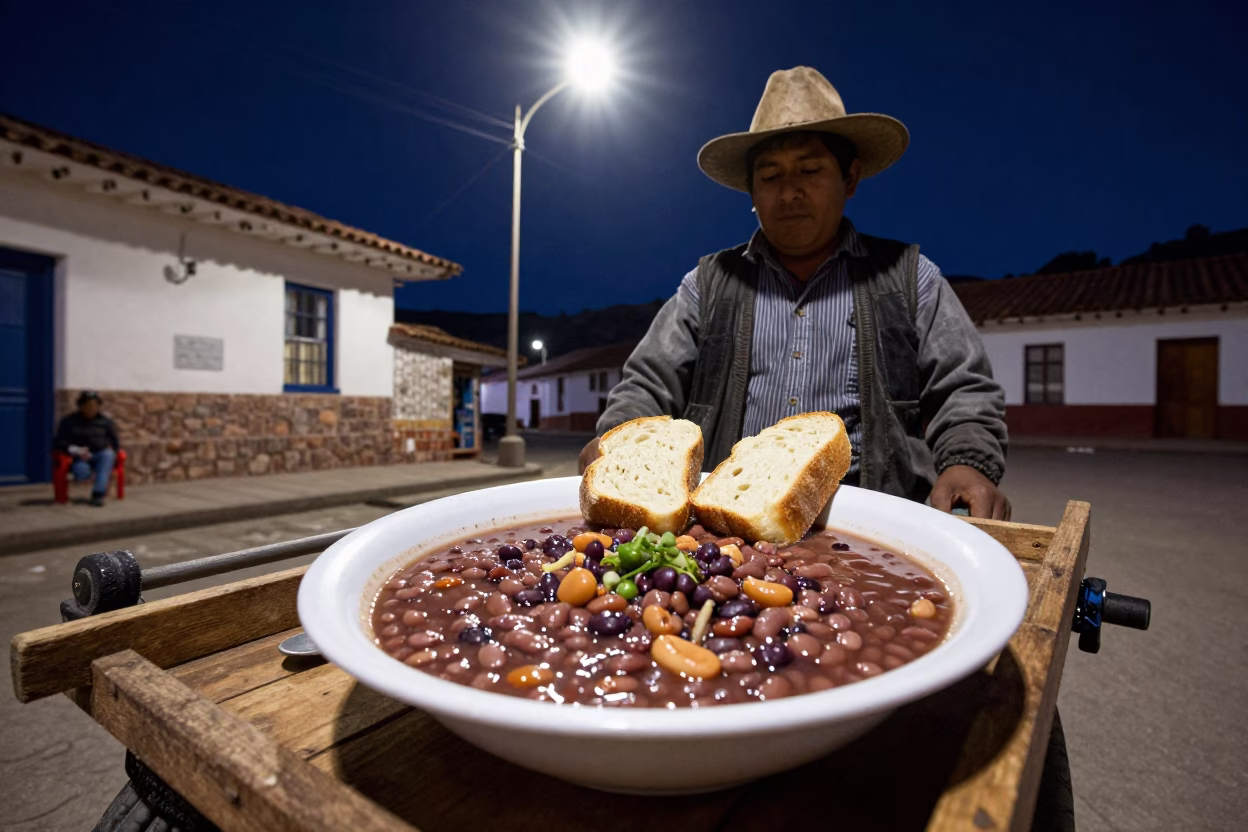 Bean Stew at Late At Night Light in Cusco in in Cusco, Peru