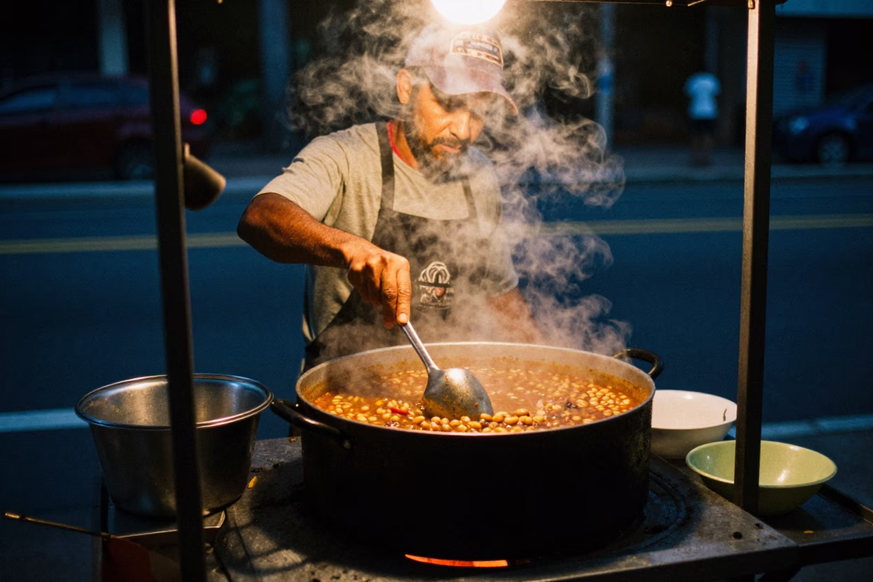 Bean Stew at The Predawn Darkness Light in São Paulo in in São Paulo, Brazil