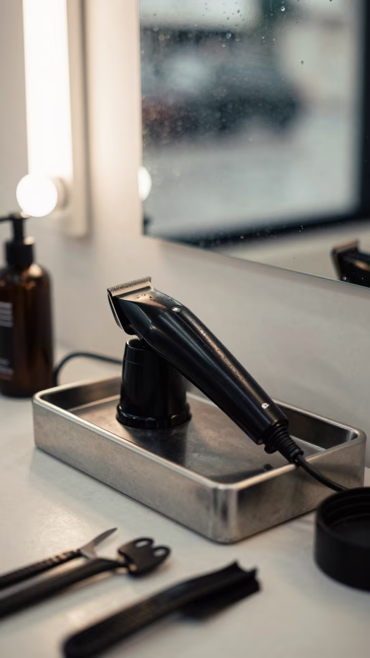 Beard Trimmer Dock in San Salvador Salon Reset in inside a salon row in San Salvador