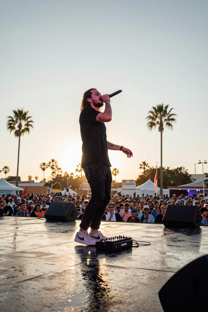 Beatbox Artist Performing on Festival Stage Navojoa in on a festival main stage in Navojoa